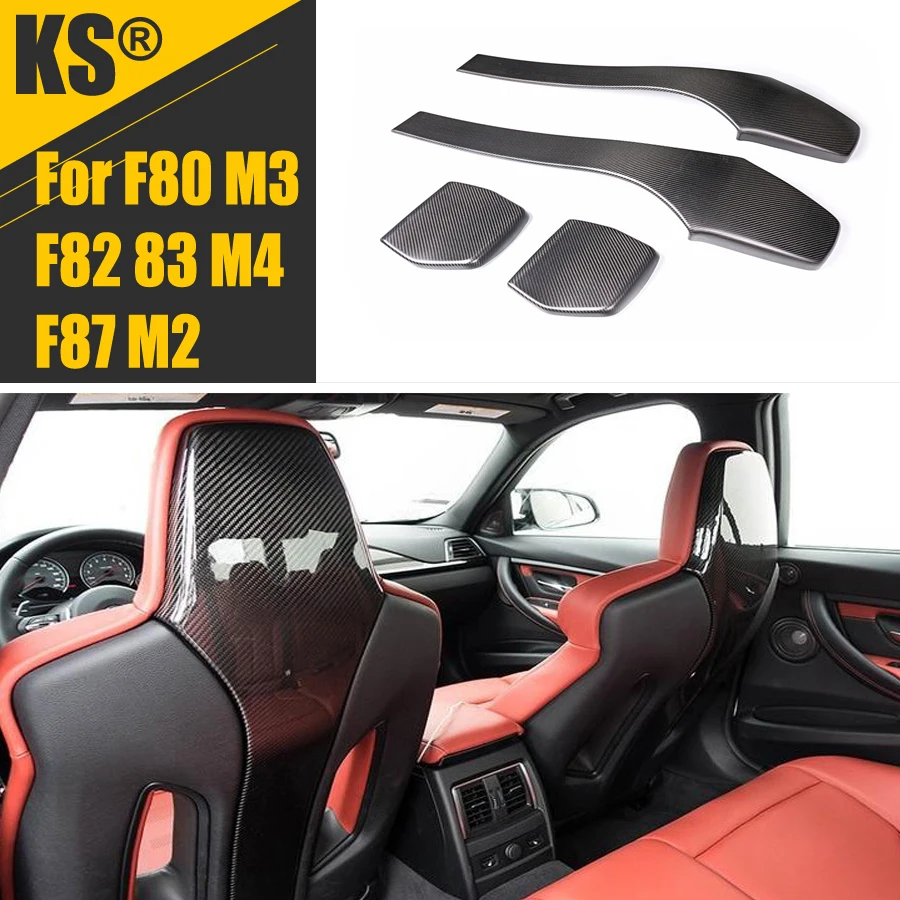 

Dry carbon fiber seat back sticker for BMW F80 M3 F82 F83 M4 F87 M2 carbon fiber modified seat back cover