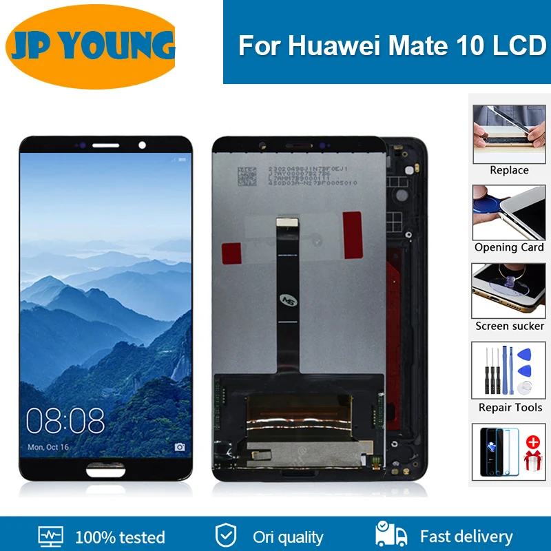 

5.9" For Huawei Mate 10 LCD ALP-AL00 ALP-L09 ALP-L29 LCD Display Touch Screen Digitizer Assembly Part With Frame Mate 10 Display