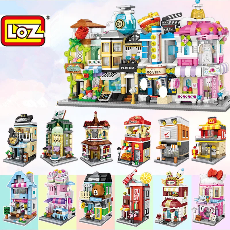 LOZ Architecture 3D Мини уличный магазин блоки обучающая игрушка Loz Кирпичи Строительные