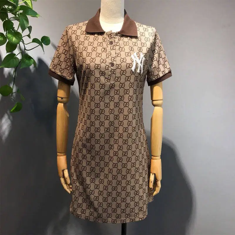 

Summer New Dress Polo Shirt Show Thin Dress Han Fengzhong Long Lower Garment Missing T-shirt Female