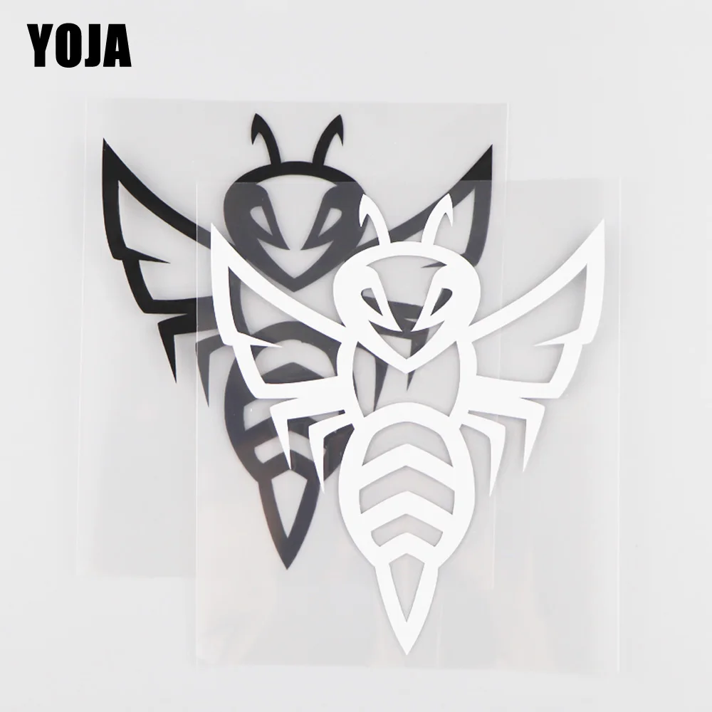 

Модная виниловая наклейка YOJA 11,7 × 13,7 см с изображением пчелы из мультфильмов, автомобильные наклейки с изображением животных, черный/серебр...