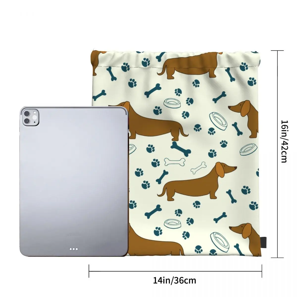 Спортивная сумка для спортзала с мультяшным изображением собаки Dachshunds шнурок