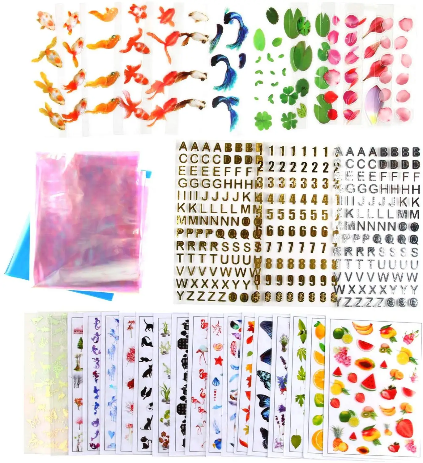 36 листов резиновых пленок наклейки прозрачные декоративные для силиконовой