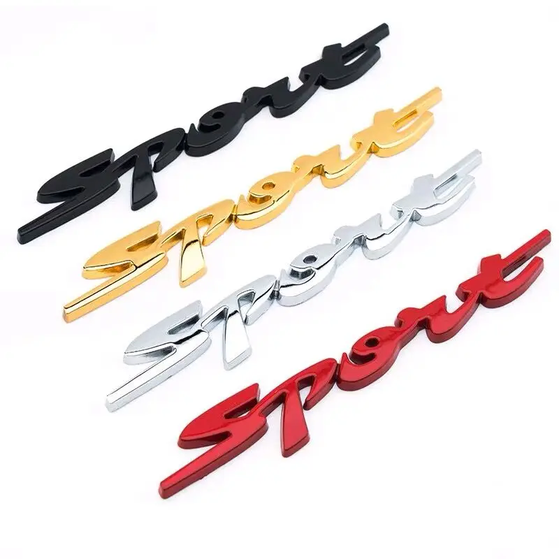 Металлическая 3D наклейка хромированная Серебристая/черная золотистая красная