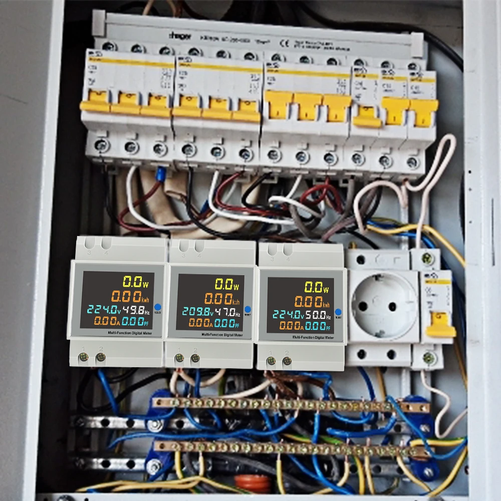 

Din Rail Multi-function LED Digital Energy Meter AC 40-300V 0-100A Ammeter Voltmeter Volt Amp Voltage Current Meter LCD Display