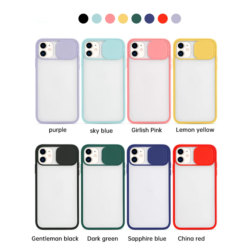 

Shockproof Camera Protective Verizon Frosted Slider Phone Cover for iPhone 6 7 8 Plus SE2 11 Pro Max X XS XR XS max
