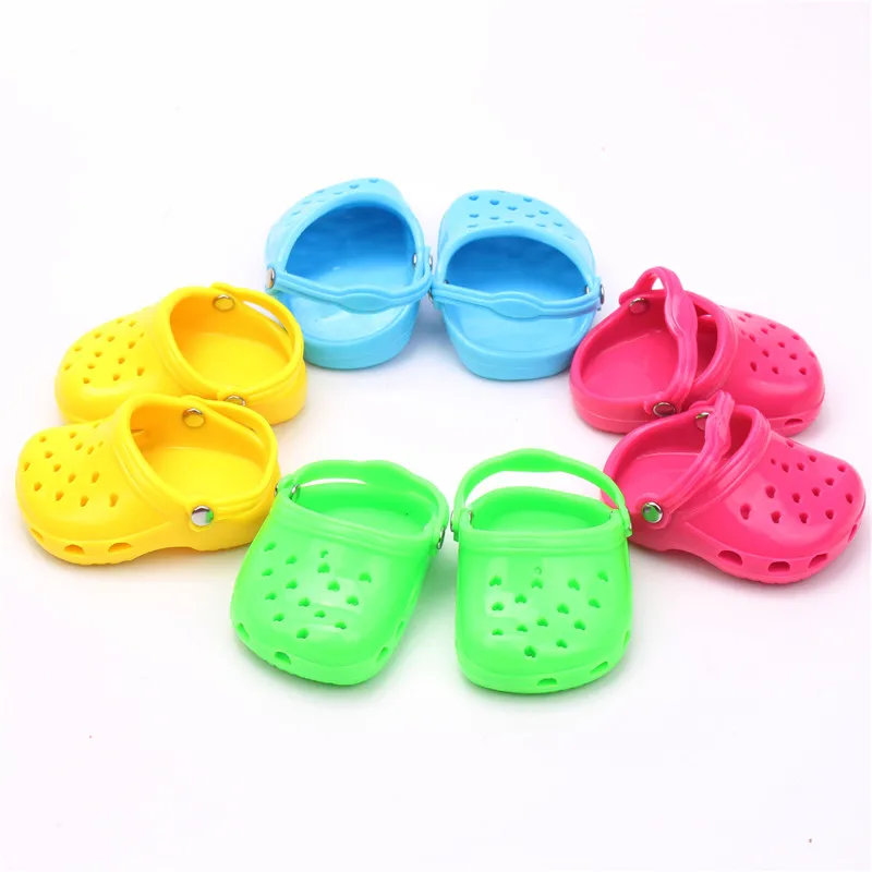 Summer Beach Sandals Slippers Shoes For 18 inch Girl Dolls Baby Toys Fashion Sandal Fit 43cm Height American | Игрушки и хобби