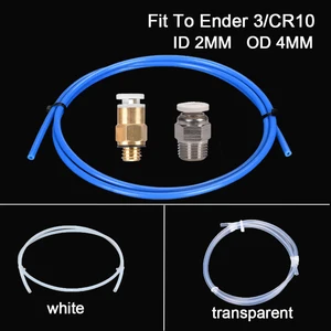 ПТФЭ трубка Teflonto Pipe PC4-01 прямой пневматический Фиттинг с нажимным соединением + быстроразъемный Фиттинг Bowden для 3D принтера Ender 3 CR10