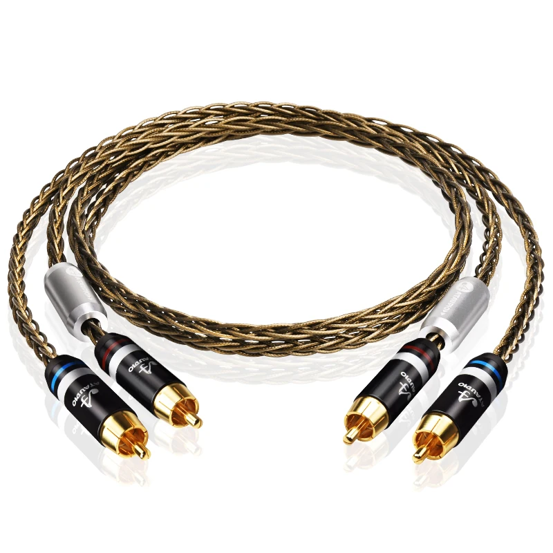 

ATAUDIO HiFi Silver RCA Cable High Quality 2rca Audio Cable to Connect Amplifier and CD