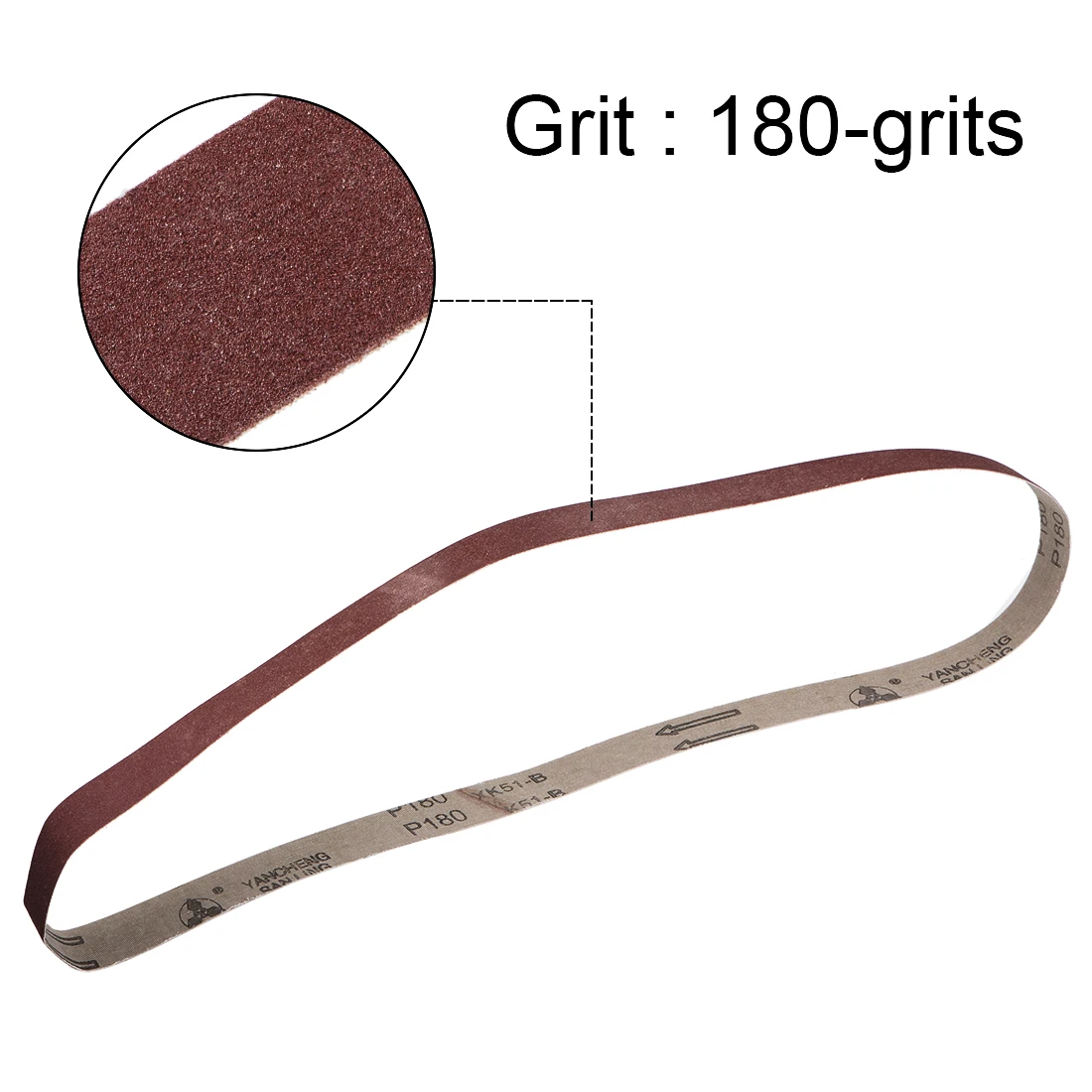 

uxcell 2pcs 1-inch X 42-inch(25mm X 1065mm) Sanding Belt 180 Grit Aluminum Oxide to wood, plastic, fiberglass steel metals