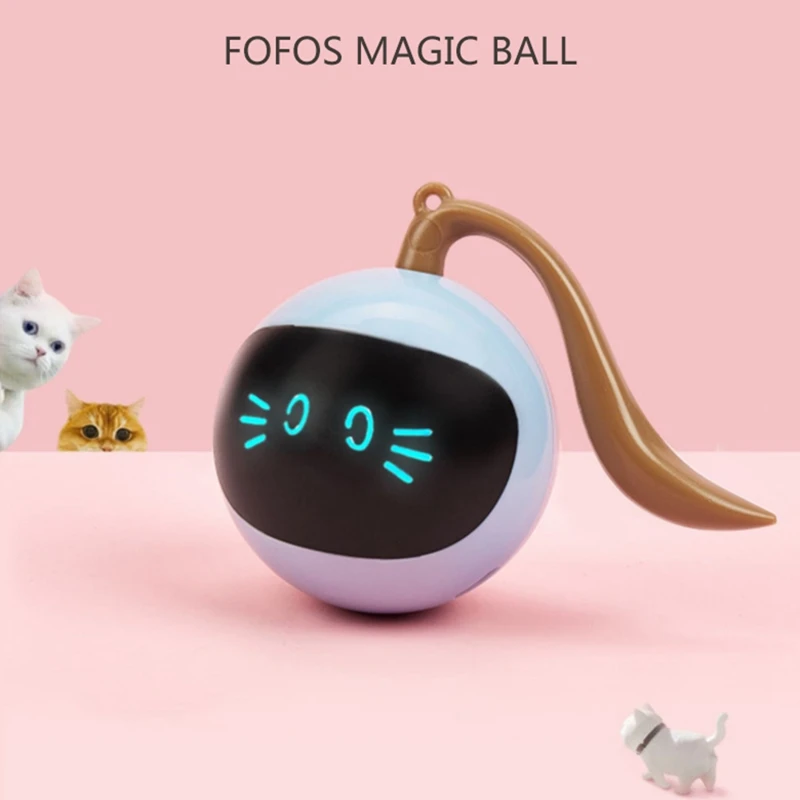 

Smart Cat Toys Interactive ball Colorful LED Self Rotating cats automatic toys USB Rechargeable not boring toys for cat