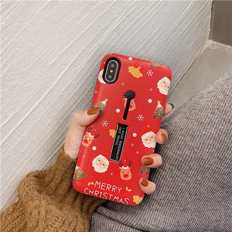 Lovebay веселая Рождественская елка Санта Клаус чехол для iPhone X XR XS Max 6 6S 7 8 Plus кольцо