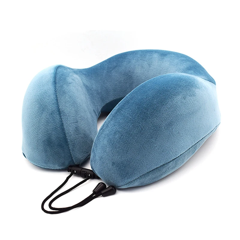 

U Shaped Memory Foam Neck Pillow Slow Rebound Ergonomics Sleeping Pillows For Car Airplane Removable Portable Travel Pillow