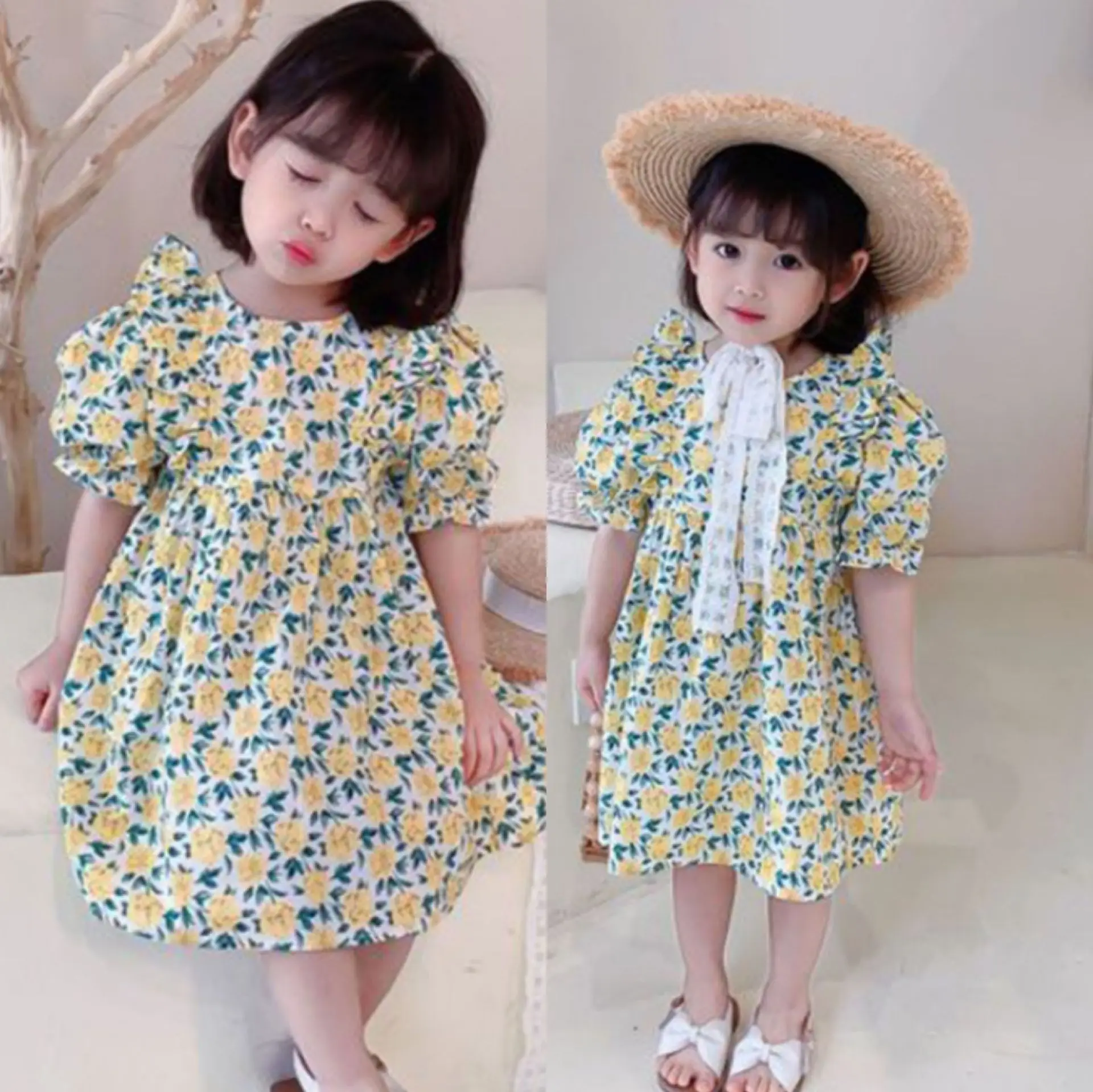 

Girl Dress Kids Baby Clothes 2021 Vintage Spring Summer Party Beach Outfits Toddler Uniform Dresses Cotton Children Clothing