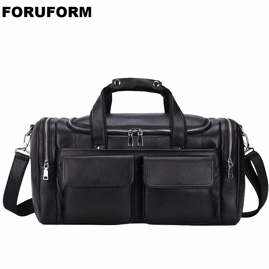 Fashion Handbags For Men Genuine Leather Travel Duffles Travelling Shoulder 14 inch Laptop Bags Real Cow Skin Hand Luggage Bags