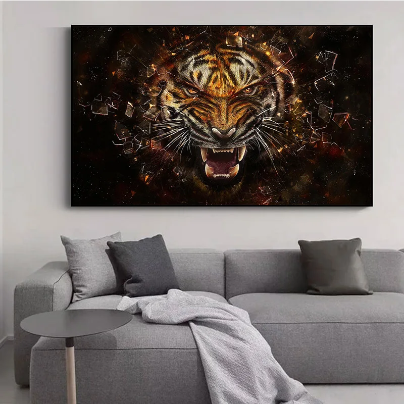 

Tiger Wall Posters Pictures Living Room Decoration Animal Aesthetic Modern Canvas Interior Paintings Prints Home Decor