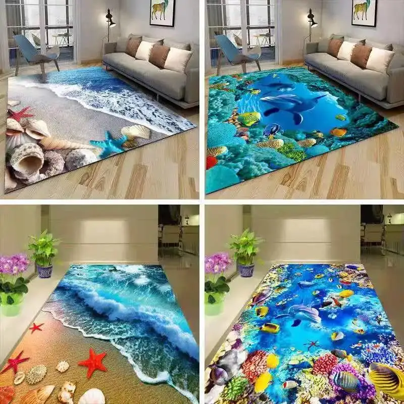 

Soft flannel carpet, suitable for living room, bedroom, kitchen, home decoration 3D carpet, Wear resistance; Prevent slippery