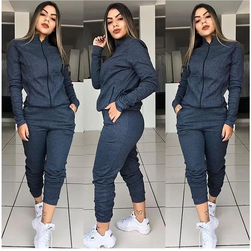 

Autumn Two Pieces Tracksuit Wives Women Chandal Ropa De Mujer Invierno Casual Sports Jogging Femme Suits Female Tops PantsSets