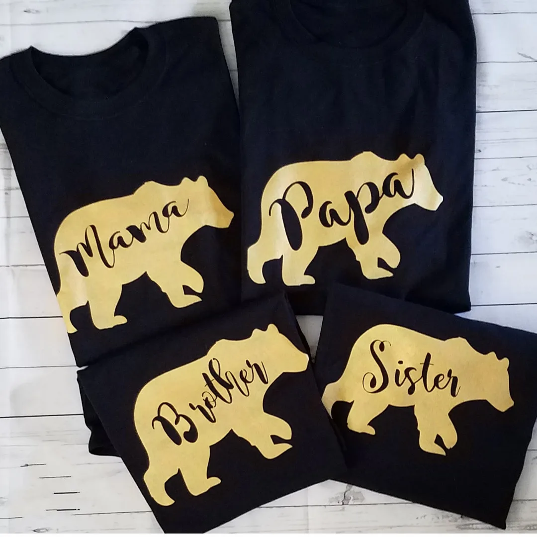 Одинаковые Семейные наряды футболки для семьи медведей мам пап и детей летняя