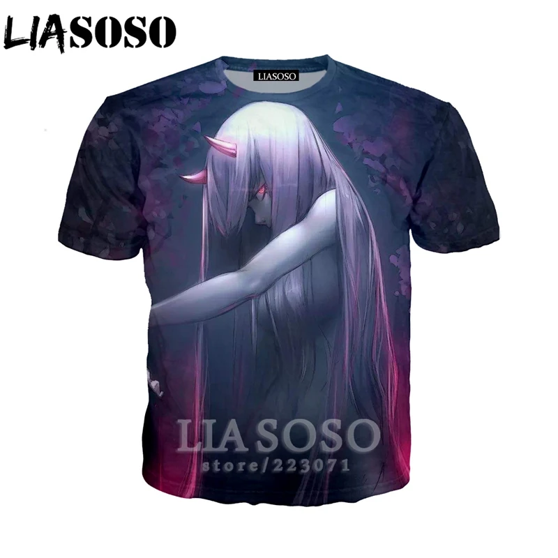 LIASOSO/Новинка Толстовка для мужчин и женщин с принтом Zero Two Girl футболка 3D Darling In The