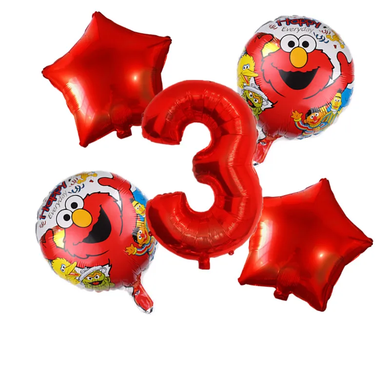 5 шт./компл. шары Улица Сезам с мультяшными цифрами украшения для дня рождения