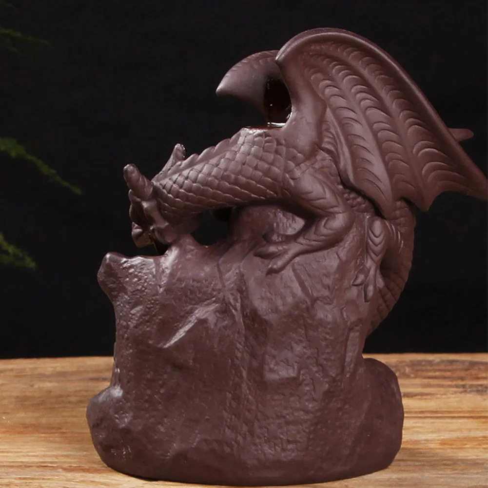 Office Yoga Traditional Incense Burner Holder Craft Desktop Dragon Shape Backflow Relaxing Bedroom Gift Decoration Home | Дом и сад