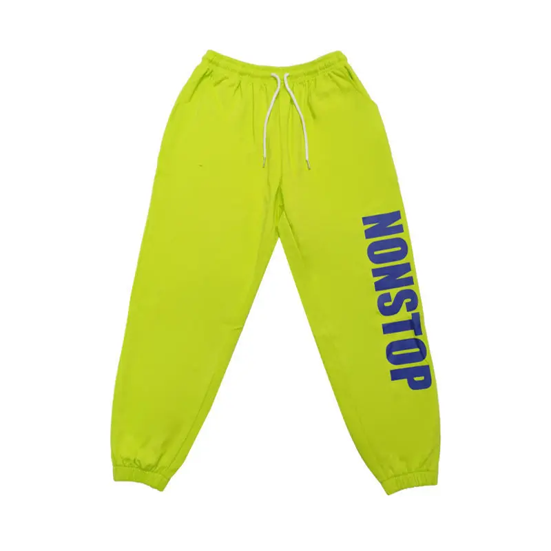 

Top Traf Y2k Women's Pants Fluorescent Green Sportswear Couple Casual JAZZ Dance Leggings Women's Handsome Hip Hop Loose Length