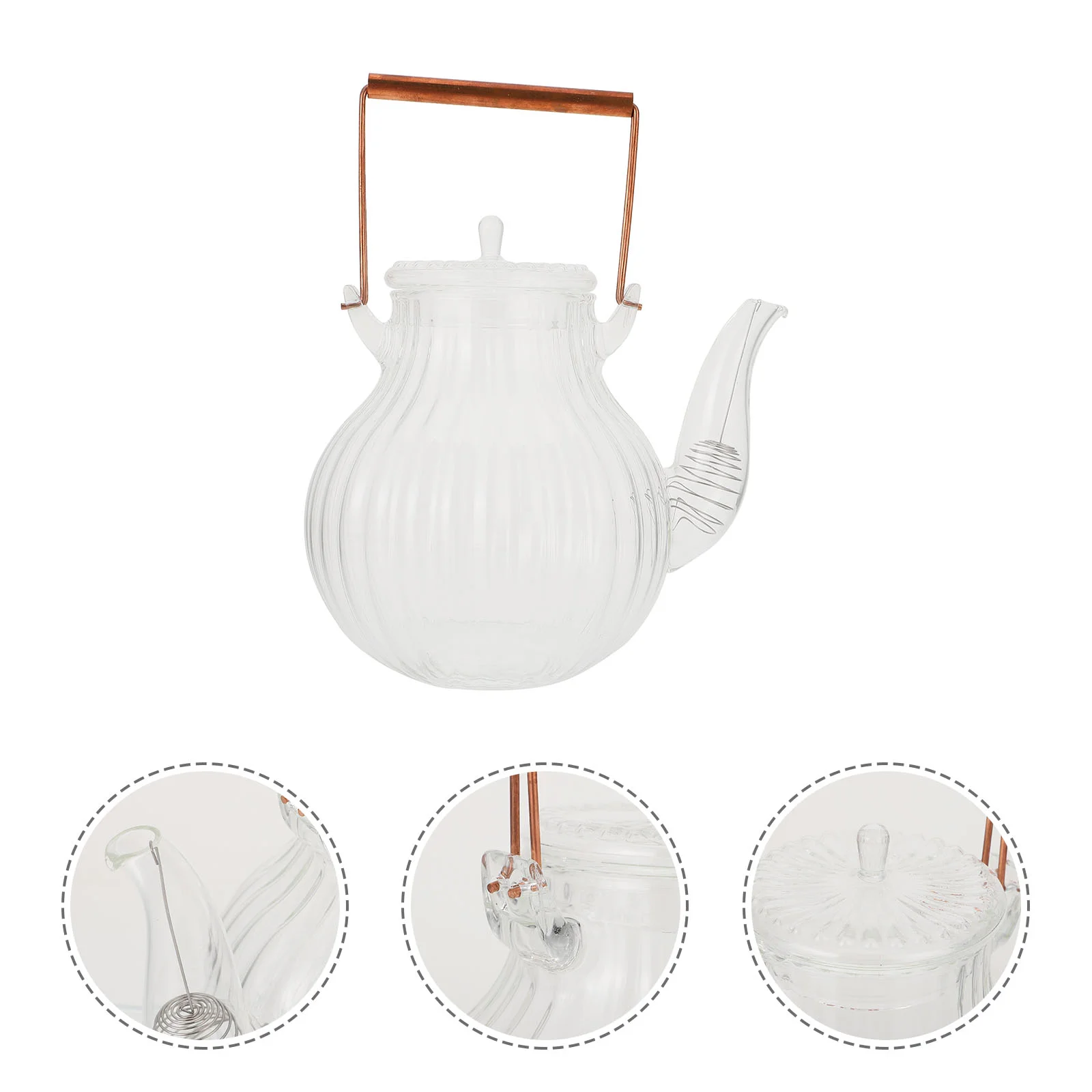 

1 шт., термостойкий чайник из боросиликатного стекла, 600 мл