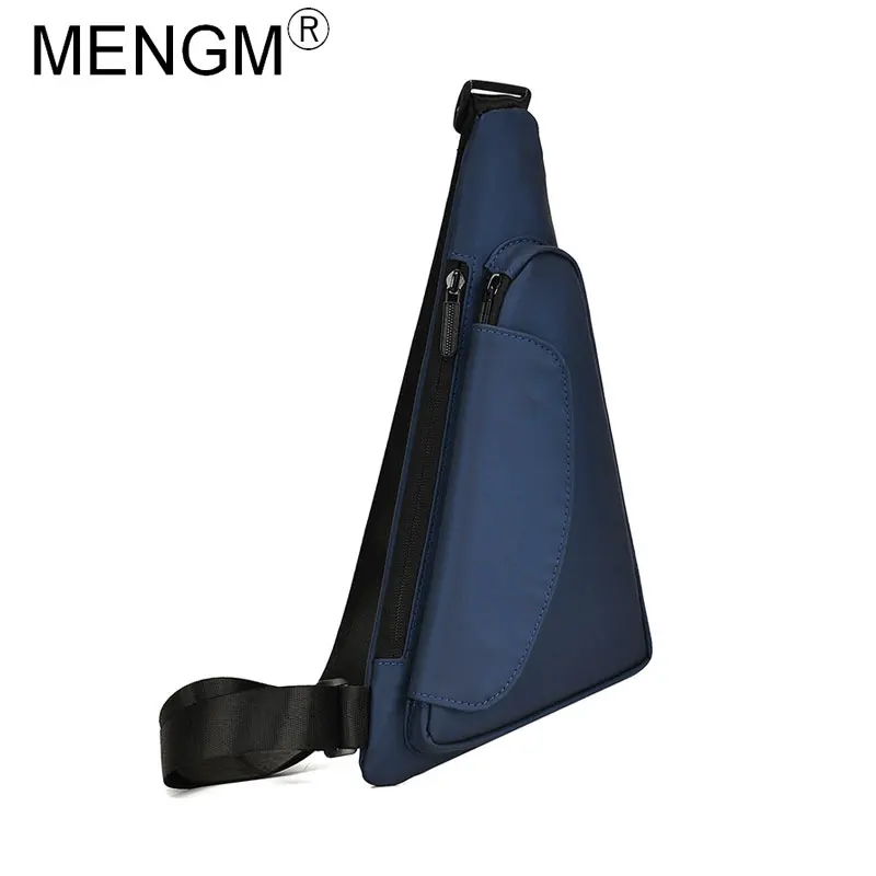 

MENGM Men Chest Bag Triangle Unique Fashion Crossbody Bags Casual Oxford Waterproof Shoulder Bag Lightweight Small Shopping Bag