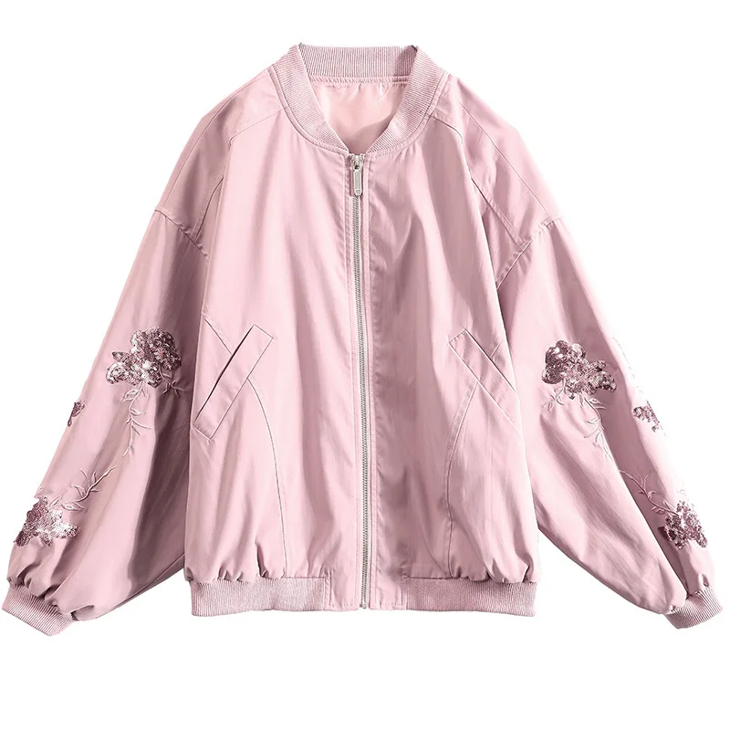 

Short jacket spring women's jacket 2021 new Korean Baseball Jacket cardigan embroidered top