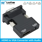 Адаптер HDMI-совместимый с VGA, гнездо-штекер, HD 1080P, аудиокабель, конвертер для ПК, ноутбука, ТВ-приставки, компьютера, дисплея, проектора