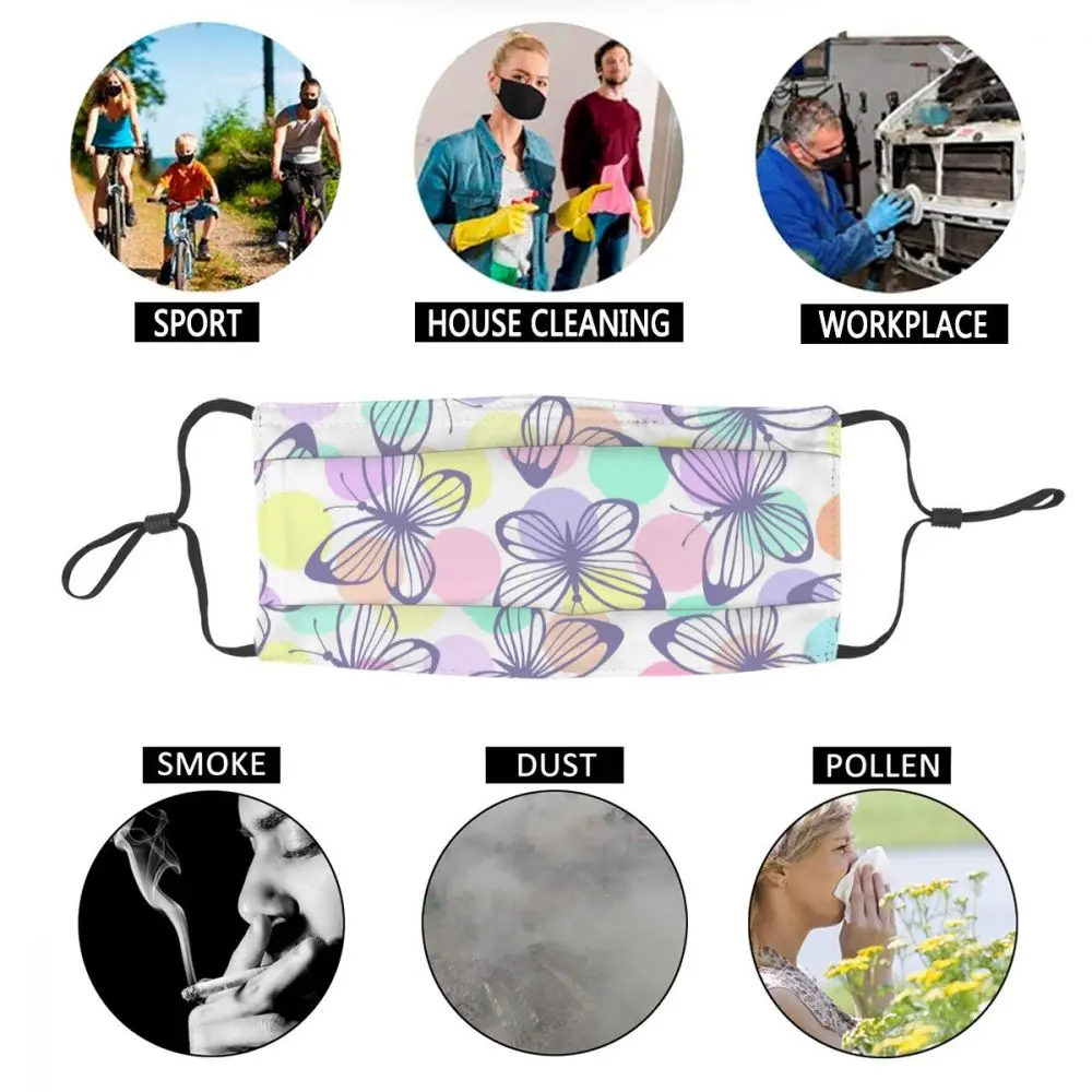 

Face Mask Beautiful Butterflies Protective Dust Mouth Cover Washable Reusable Mouth Mask