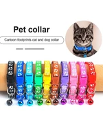 pet color bell collar adjustable buckle kitten puppy accessoriescollar dot flat buckle 1 piece set nylon personalise supplies