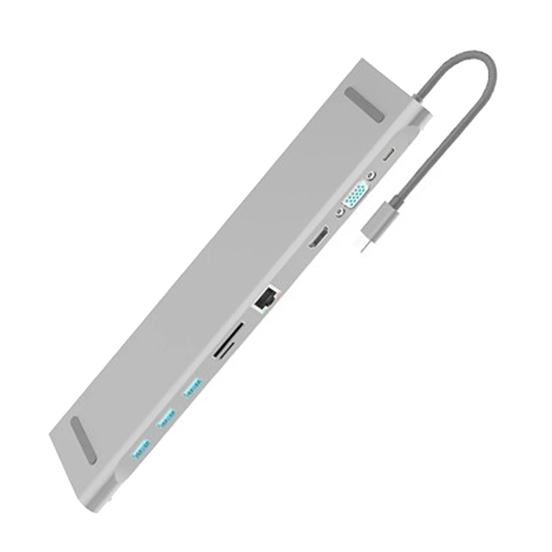 10 в 1 USB Type C концентратор адаптер для ноутбука Док Станция HDMI VGA RJ45 PD HP Lenovo