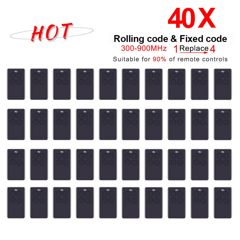 

40pcs AUTO SCAN Multi Frequency Duplicate 280-868MHZ Garage Door Remote Control Fixed Rolling Code Opener