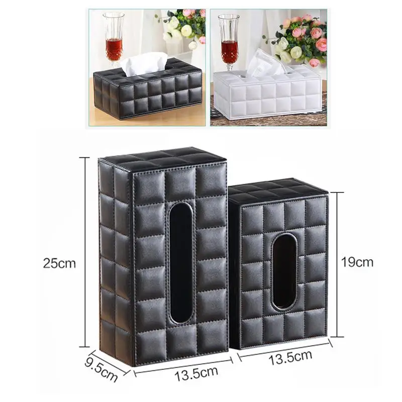 

Simple PU Tissue Box Rectangle Paper Towel Holder Desktop Napkin Storage Container Kitchen Tissue Tray For Home Office