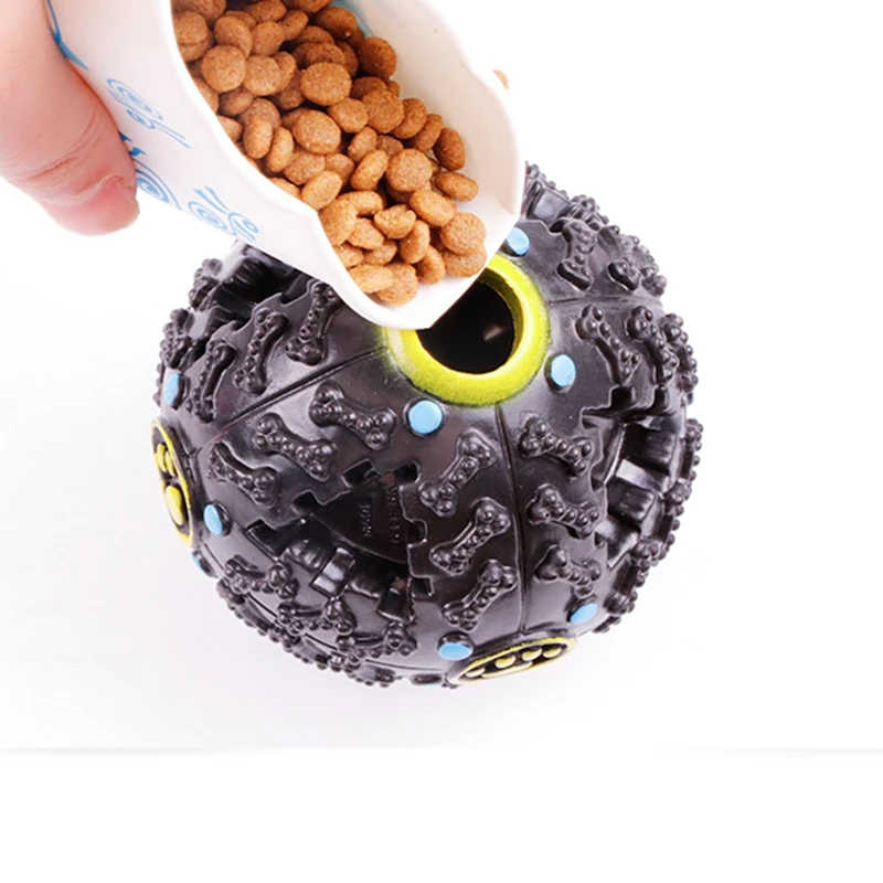 Щенок собака кошка кормушка диспенсер мяч силиконовый звук ретривер жевательный