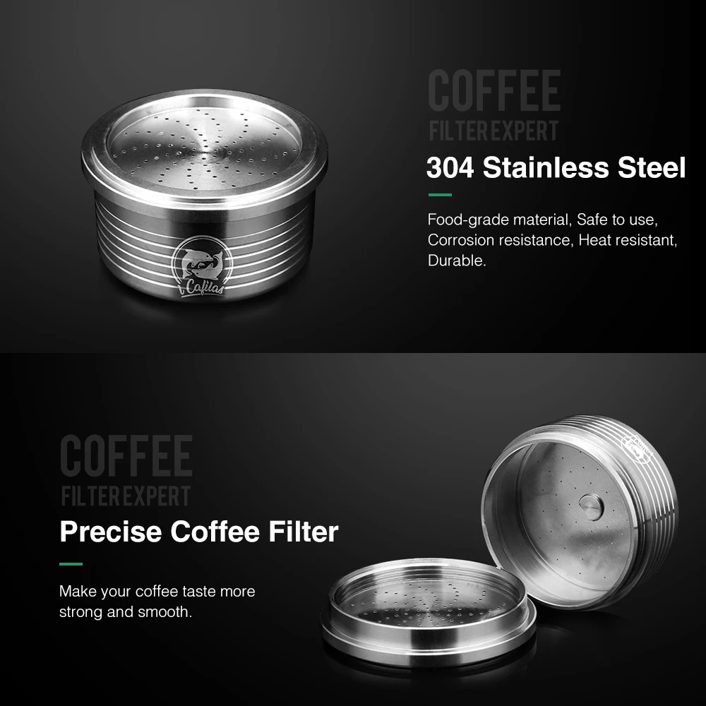 

On SALES Large Capacity Reusable Coffee Capsules Filter Stainless Steel Refillable Coffee Filters Pods For Lavazza Piont