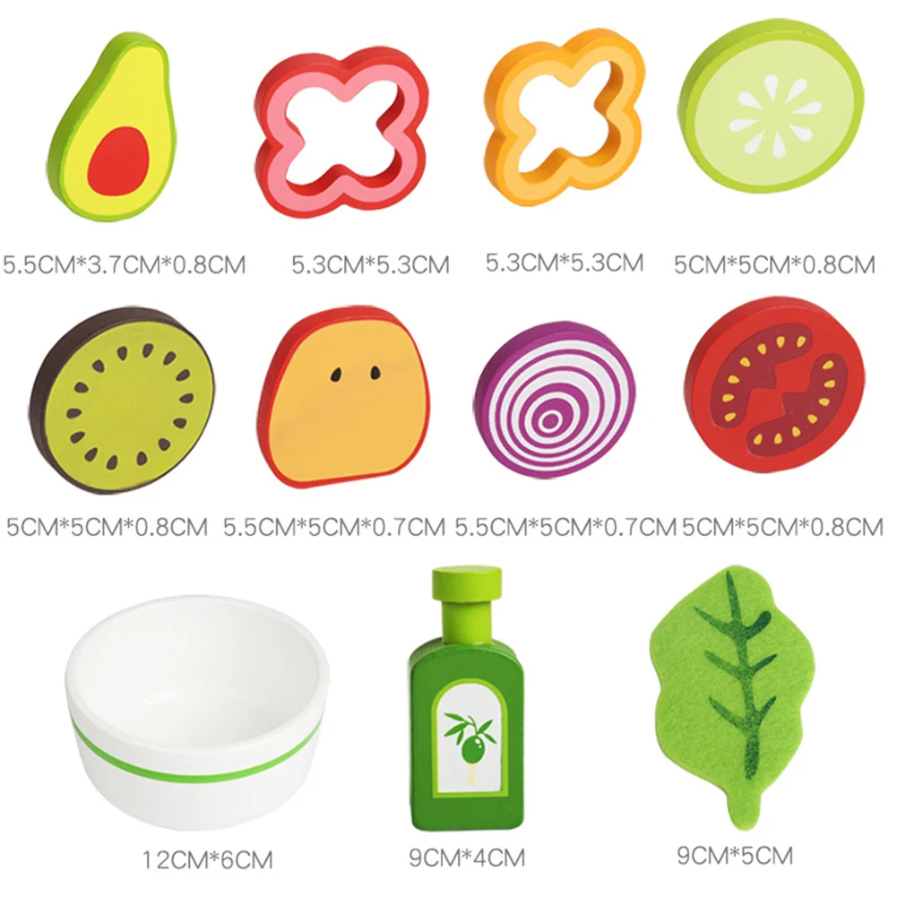 

21Pcs/Set Wooden Simulation Fruit Vegetable Pretend Kitchen Salad Cooking Toy Pretend Play Game Educational Toys For Children