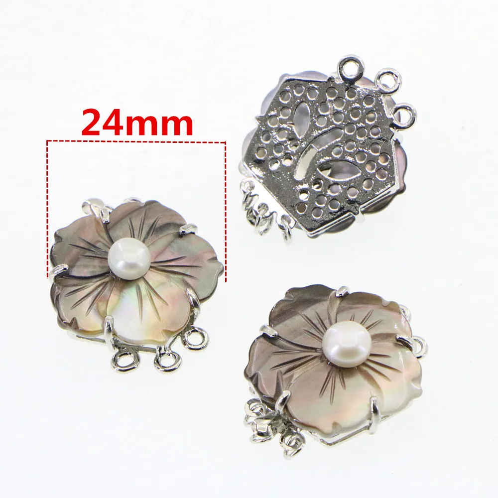 Высококачественная 3-рядная пряжка в виде цветка Пряжка из сплава с жемчугом