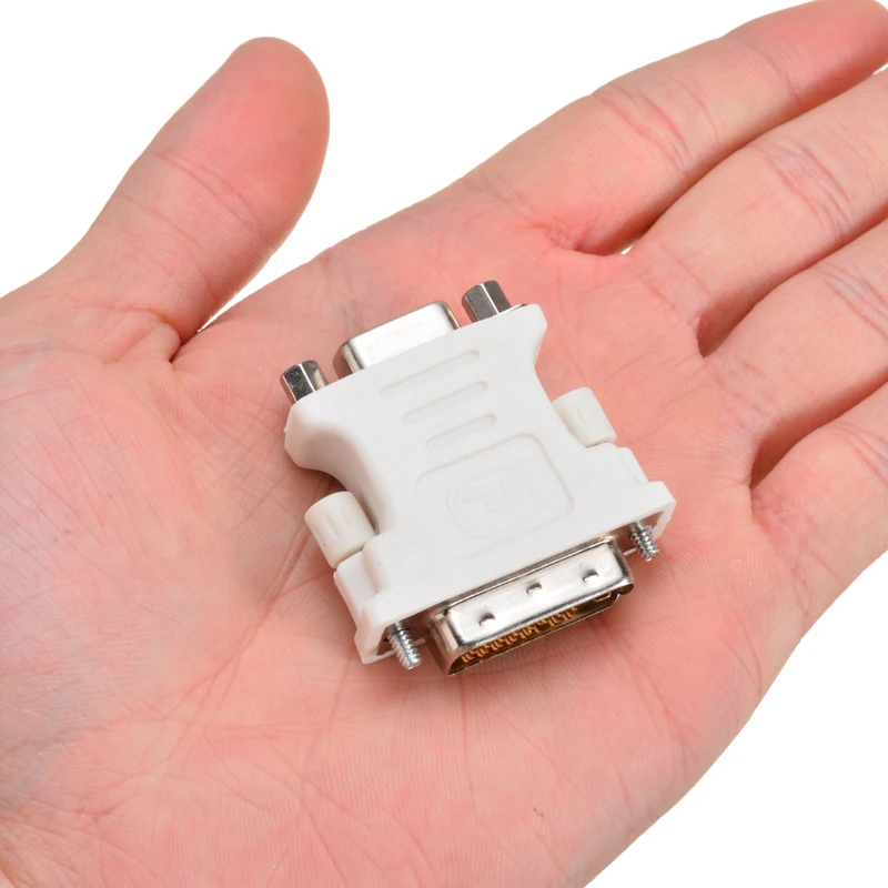1 шт. Профессиональный 24+ 1 Pin DVI-D до 15 Pin адаптеры VGA Белый адаптер «Папа-мама» видео конвертер для портативных ПК 4,1X4 см