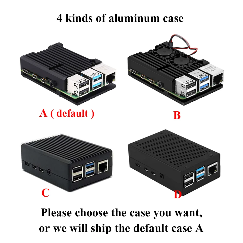 Оригинальный Raspberry Pi 4 Model B 2 ГБ/4 ГБ/8 ГБ + Алюминиевый Чехол источник питания SD