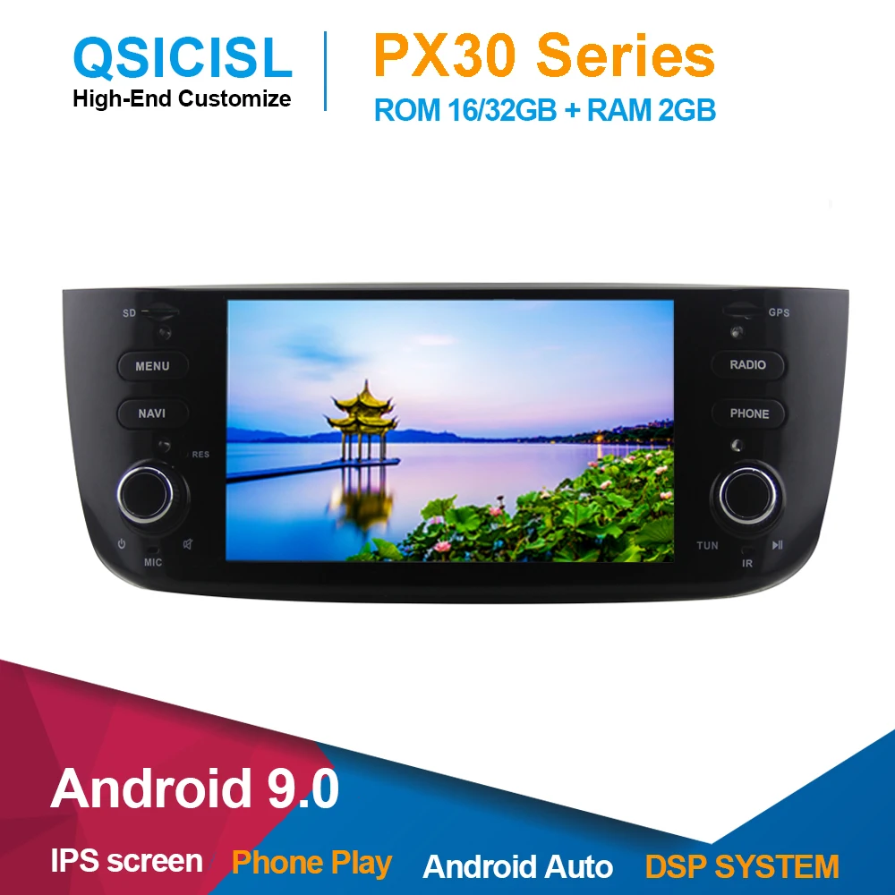 Android 9 0 автомобильный dvd-плеер 1 din радио для Fiat Abarth Punto EVO Linea 2012-2015 мультимедиа