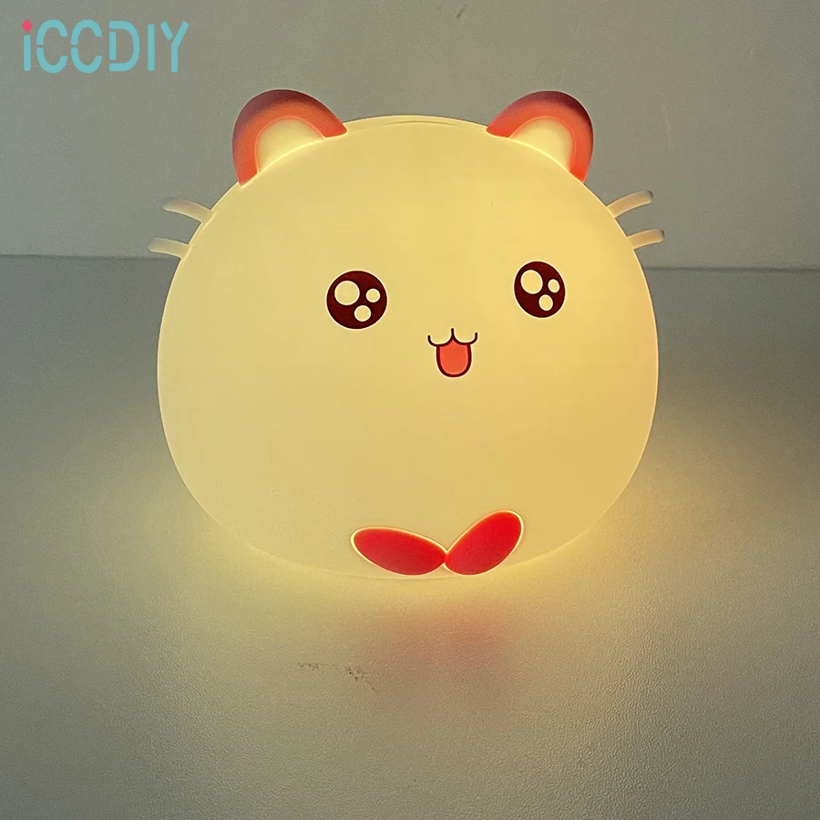 

LED Night Light Touch Sensor Rmote Control 7 Colors Dimmable USB Rechargeable Silicone Puppy Lamp for Children Kids Baby