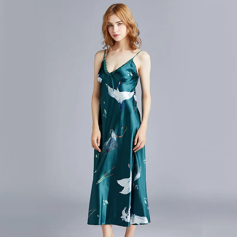 Горячая новинка дизайнерская шелковая сексуальная пижама ночная рубашка