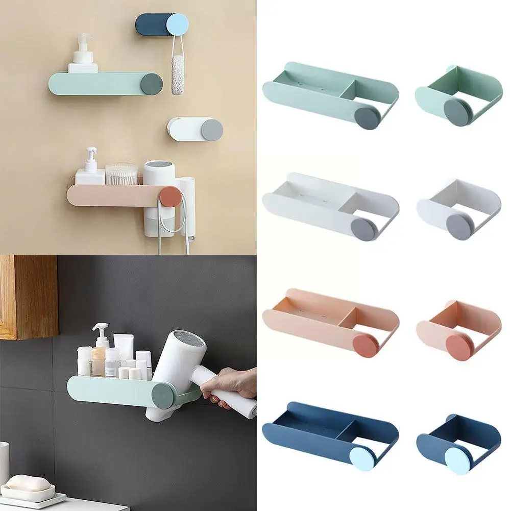 

Bathroom Perforation-free Hair Dryer Rack Wall-mounted Rack Multifunctional Hair Dryer Storage Rack Dryer Hair Z1T6