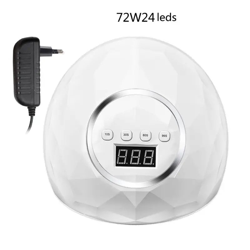 

72W UV 24 LED Lamp Nail Dryer Auto Sensor LCD Display Machine Manicure Gel Polish Curing 4 Timer Nail Art Tools EU/US Plug