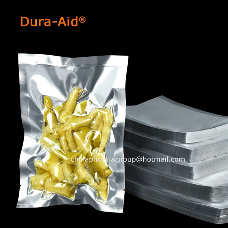 500 шт./лот прозрачный пластиковый пакет из серебристой алюминиевой фольги с