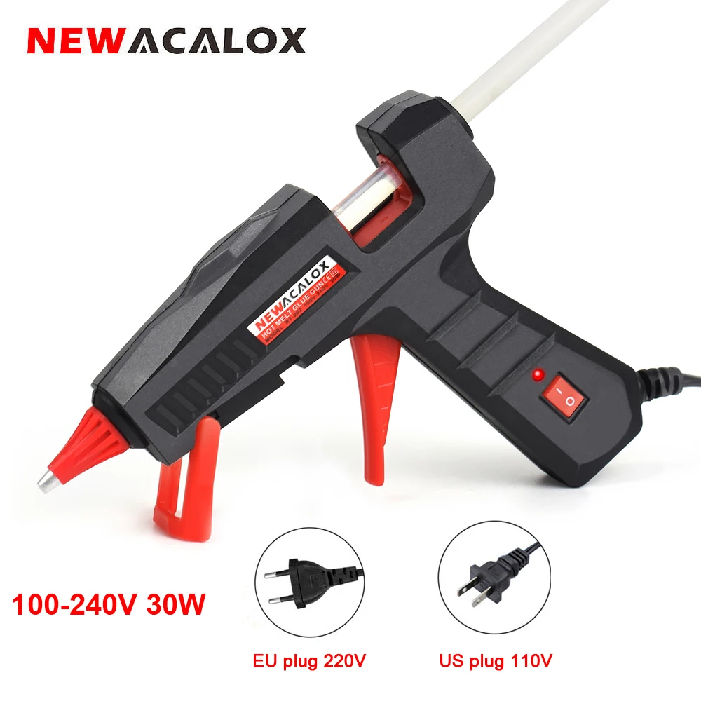 NEWACALOX 110 V-240 V 30 Вт/60 Вт/100 W Высокая температура Нагреватель мини горячего расплава клея пушка трансплантат тепловой инструмент для ремонта мини Горячая Пистолеты DIY ручной инструмент