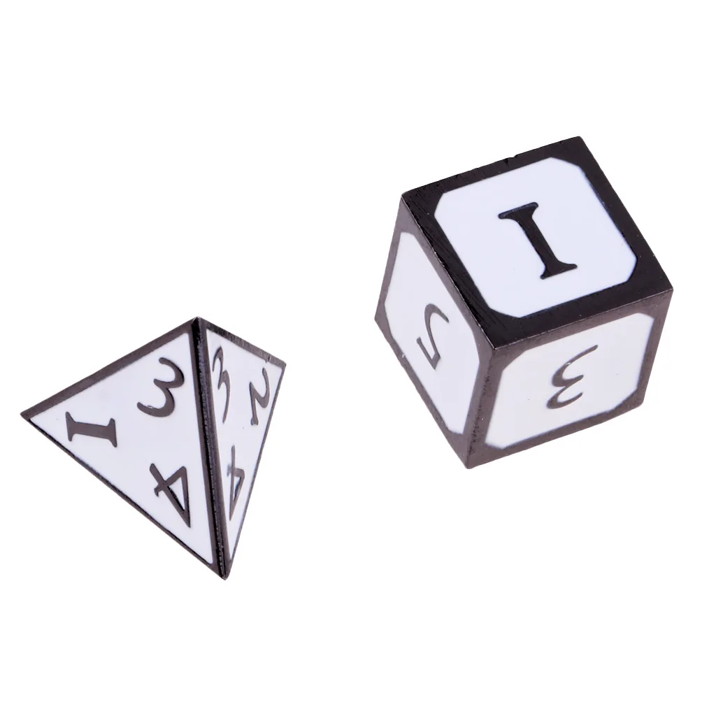 

Ancient Multi sided dice set 7 D4 D6 D8 D10 D12 D20 Dungeons D&D RPG White